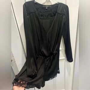 Elegant sexy silky Black Lace Trim Romperby Guess